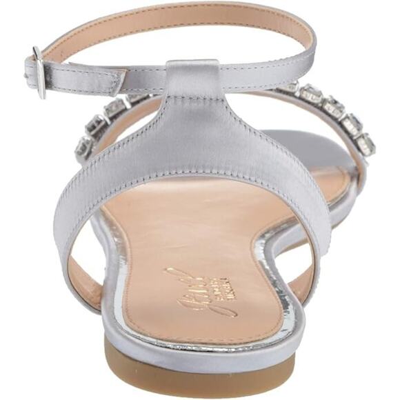 Jewel Badgley Women's Daria Rhinestone Embellished Flat Sandal, Silver Size 5M - Picture 3 of 5